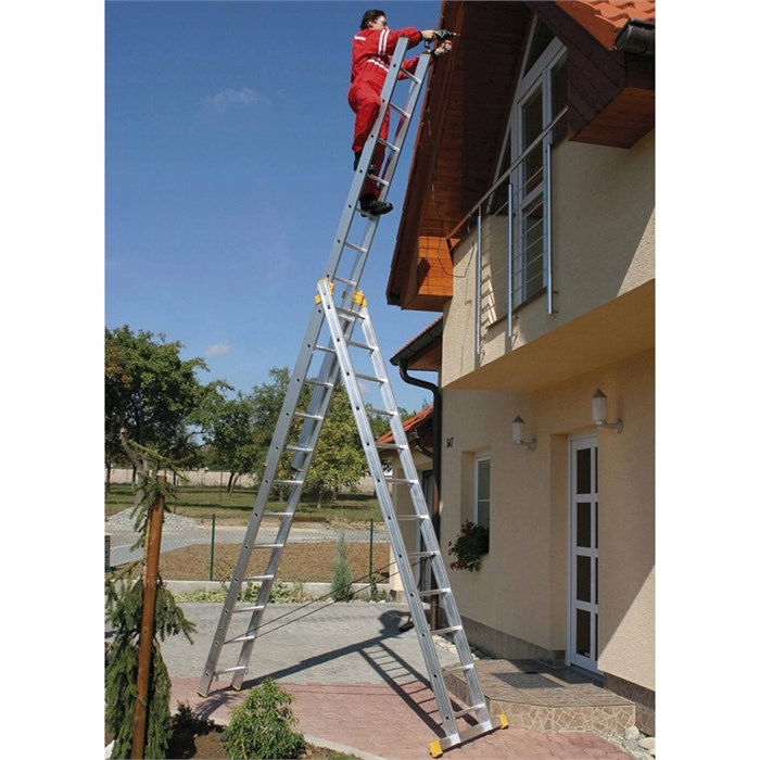 Универсальная трехсекционная лестница KRAUSE CORDA 3х10 ( арт.010407) 010407